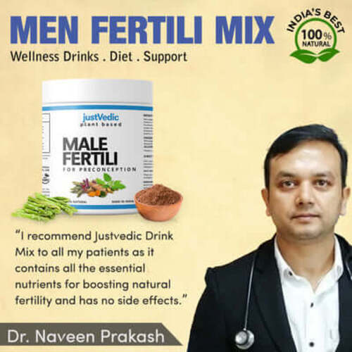 Justvedic male Fertility Drink mix Recommended by Dr. Naveen prakash