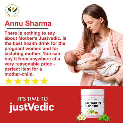 Justvedic Lactation Support Drink Mix used by Annu Sharma