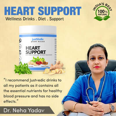 Justvedic Heart Support Drink Mix Jar Recommend by Dr. Neha Yadav