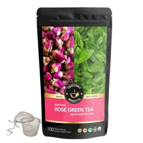 Rose Geen tea pouch with infuser