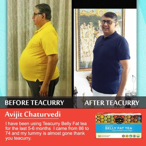 Teacurry Belly Fat Tea Before after Image 1 - green tea to lose belly fat