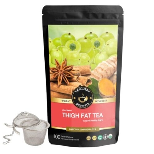 Teacurry Thigh Fat Burn Tea Pouch with Infuser - best way to burn inner thigh fat