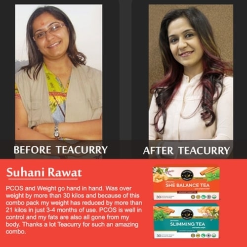 After before use of slimming tea she balance tea