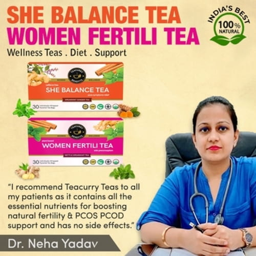 She Balanece Tea and Women fertility tea recommended  by Dr. Neha Yadav - best tea for pcos fertility
