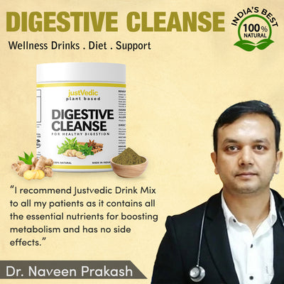 Justvedic Digestive Cleanse Drink Mix Recommend by Dr. Naveen Prakash