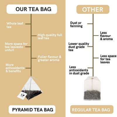 Difference Between Pyramid Tea Bag and Regular Tea Bag