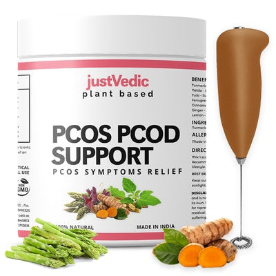 Justvedic Pcos Pcod Support Drink Mix + Frother