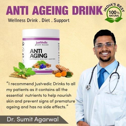 Justvedic Anti-Aging Drink Mix Recommend by Dr. Sumit Agarwal