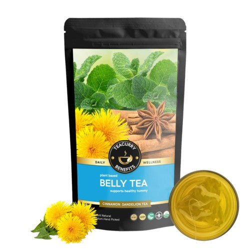 Teacurry Belly Tea Pouch with Infuser - belly tea weight loss - tea to reduce belly fat