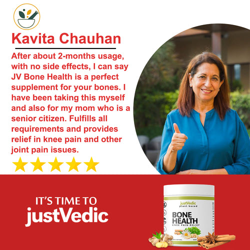 Justvedic Bone Health Drink Mix reviewed by Kavita Chauhan