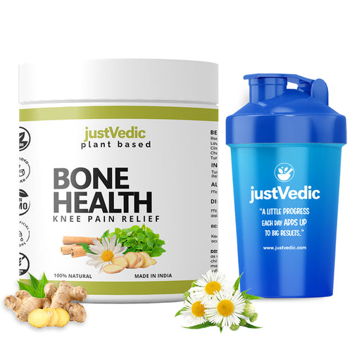 Justvedic Bone Health Drink Mix with shaker