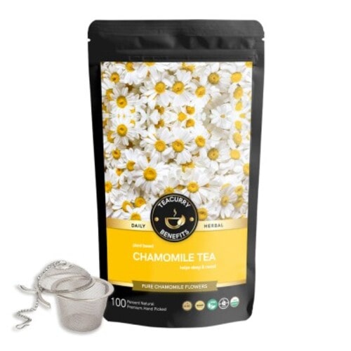Chamomile tea pouch with infuser