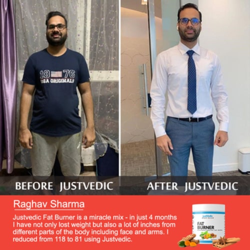 Justvedic Fat Burner Drink Mix used by Raghav Sharma