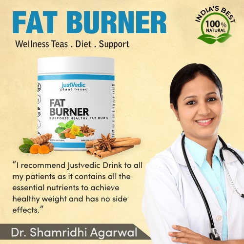 Justvedic Fat Burner Drink Mix Jar Approved by Doctor Shamridhi Agarwal