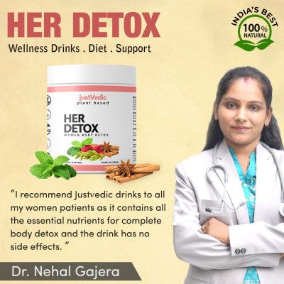 Justvedic Her Detox Drink Mix Recommend By Dr. Nehal Gajera