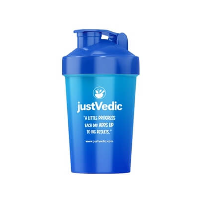 Justvedic Shaker Bottle 500 ml with measurements