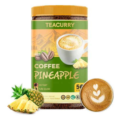 Pineapple Instant Coffee - Pineapple Premium Arabica Roasted Beans Coffee Powder - No Artificial Flavor
