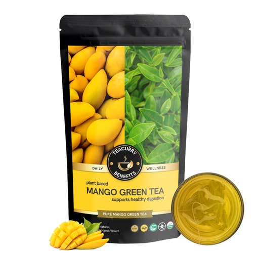 Teacurry mango green tea loose leaves  pouch
