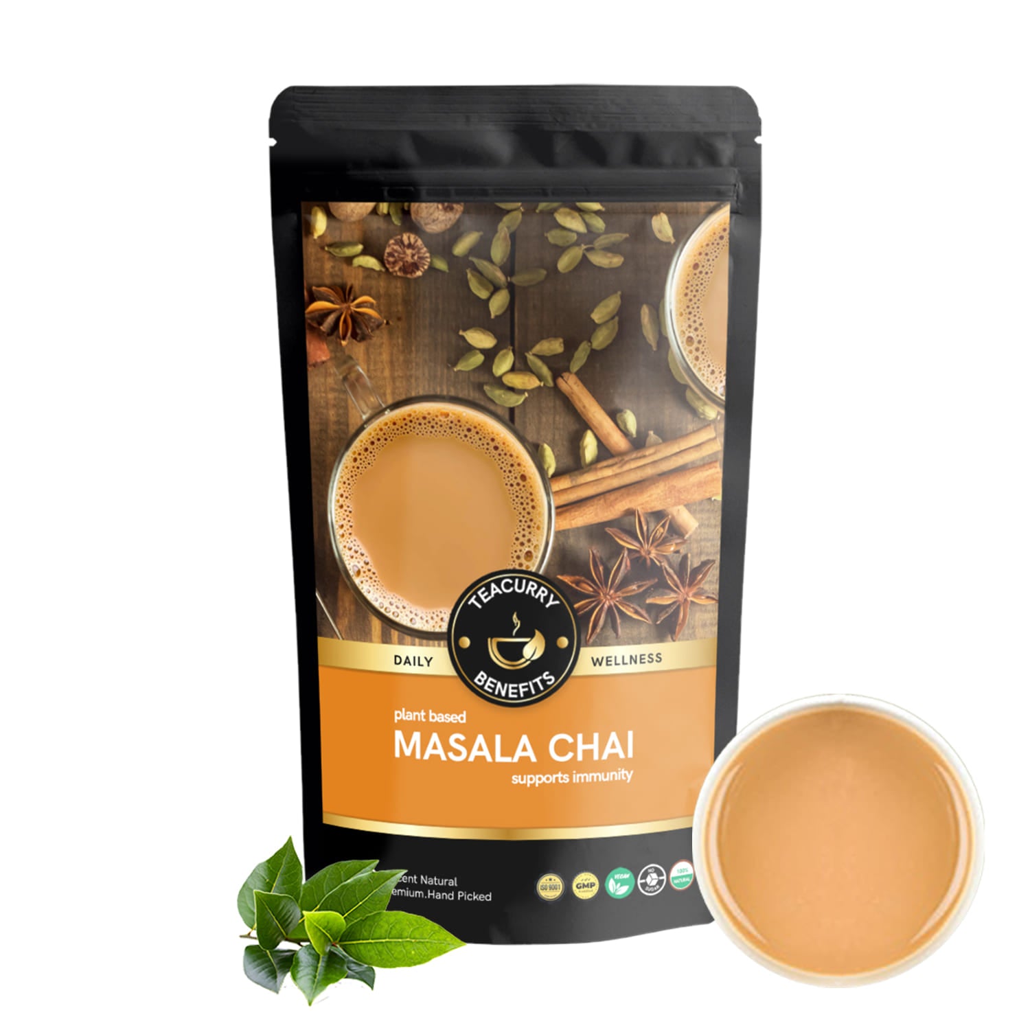Teacurry Masala Chai Tea - Original Blend of Indian Native Spices with Assam Black Tea - No Added Flavors - Immunity Chai