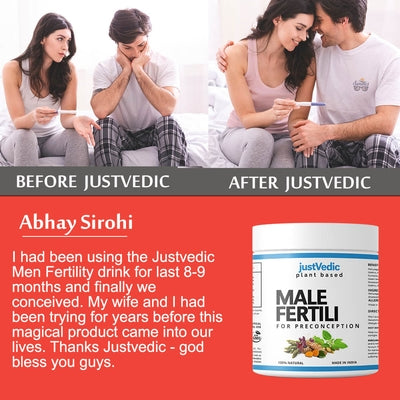 JustVedic Male and Female Fertility Drink Mix Combo used by Abhay Sirohi