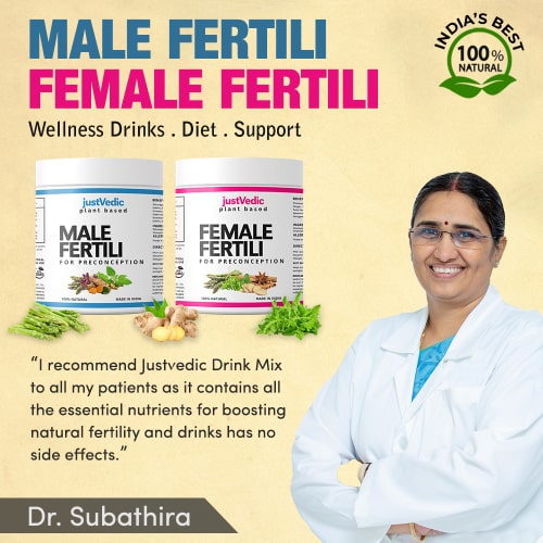 JustVedic Male and Female Fertility Drink Mix Combo Recommend By Doctor Subhathira