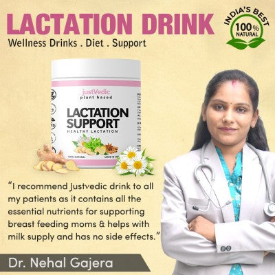 Justvedic Lactation Drink Mix Approved By Dr.Nehal Gajera