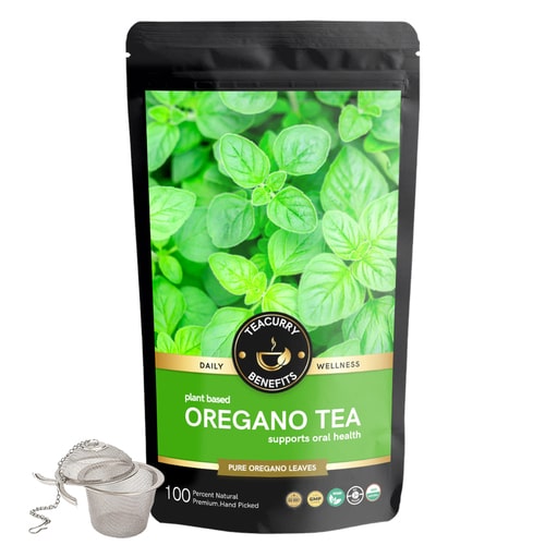 Teacurry oregano Tea loose pouch and infuser