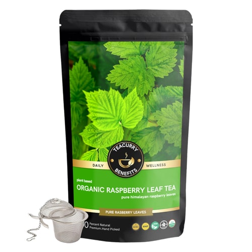 organic raspberry leaf tea pouch with infuser