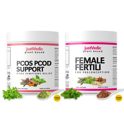 Justvedic PCOS-PCOD Fertility Drink Mix Combo Jar