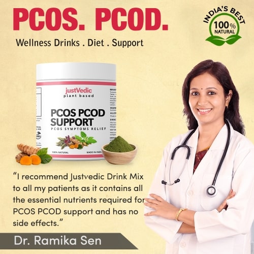 Justvedic PCOS PCOD Support or She Balance Powder Approved By Doctor Ramika Sen