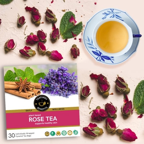 teacurry rose tea box top view image