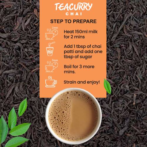Teacurry CTC Platinum Chai  - Steps to Prepare - ctc dust tea - ctc leaf tea