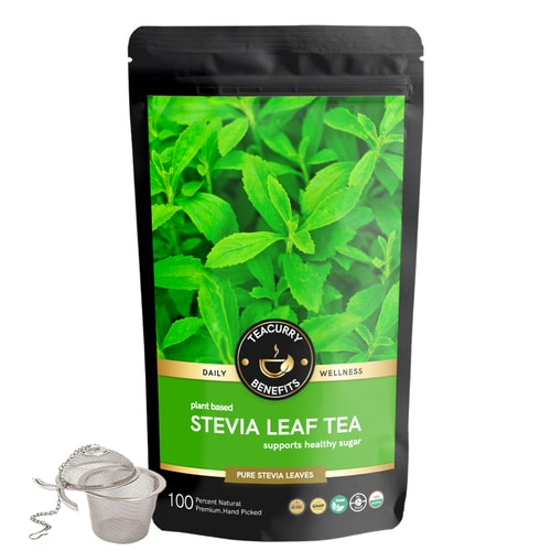 Teacurry Stevia Leaf Tea losse pouch and infuser