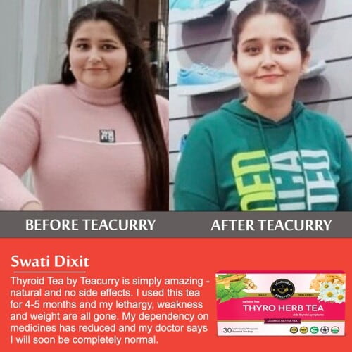 Swati Dixit customer reviews after using teacurry thyroid tea